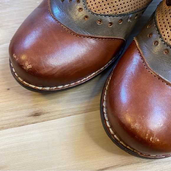 L’ARTISTE Bardot Brown Leather Shoes Oxford Heel Size 7.5 - Picture 4 of 8
